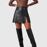 Bottes Noires Bella Hautes avec Talon Large