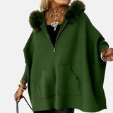 Evelyn | Manteau aléatoire avec capuche et col en fourrure