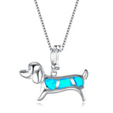 Collier en opale bleue pour teckel
