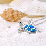 Collier bleu en tortue marine