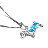 Collier en opale bleue pour teckel