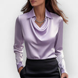 DILANA | Blouses drapées pour femmes à manches longues