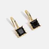 MAËL | Boucles d'oreilles en agate noire