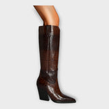 Mirjana – chaussures élégantes avec motif crocodile et talon stylisé