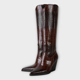 Mirjana – chaussures élégantes avec motif crocodile et talon stylisé