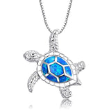 Collier bleu en tortue marine