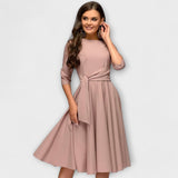 Ana | Robe Midi Élégante avec Ceinture