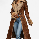 Amina | Long manteau vintage avec fourrure synthétique