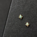 AURORA | Boucles d'Oreilles Vintage en Opale Étoilée