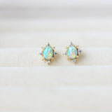 AURORA | Boucles d'Oreilles Vintage en Opale Étoilée