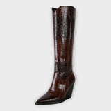 Mirjana – chaussures élégantes avec motif crocodile et talon stylisé