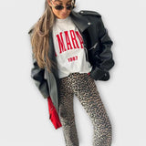 Carina | Jeans vintage avec motif léopard