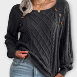 Pull élégant avec motif tricoté – avec des détails de boutons