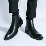 Nathan™ - Bottines Chelsea en cuir élégantes avec fermeture éclair