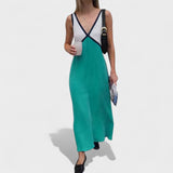 Lara | Robe Maxi à Deux Couleurs