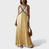 Lara | Robe Maxi à Deux Couleurs