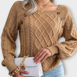 Pull élégant avec motif tricoté – avec des détails de boutons