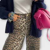 Carina | Jeans vintage avec motif léopard