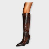 Mirjana – chaussures élégantes avec motif crocodile et talon stylisé