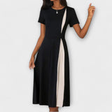 Diana | Robe midi noire et blanche