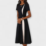 Diana | Robe midi noire et blanche