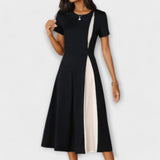 Diana | Robe midi noire et blanche