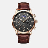 Montres en quartz de luxe avec bracelet en cuir