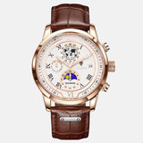 Montre chronographe avec bracelet en cuir luxueux