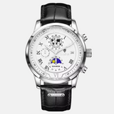 Montre chronographe avec bracelet en cuir luxueux