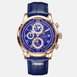 Montre chronographe avec bracelet en cuir luxueux