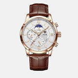 Montres en quartz de luxe avec bracelet en cuir