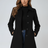 Sabina | Manteau d'hiver A-line pour femme avec boutons