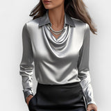 DILANA | Blouses drapées pour femmes à manches longues