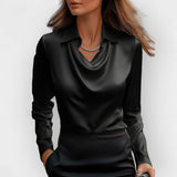 DILANA | Blouses drapées pour femmes à manches longues