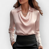 DILANA | Blouses drapées pour femmes à manches longues