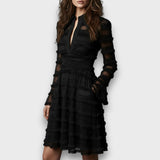 Parisa – Robe Midi avec des Volants Transparents