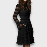 Parisa – Robe Midi avec des Volants Transparents
