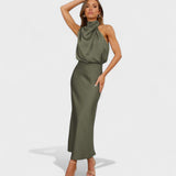 Laura | Robe de soirée longue en satin