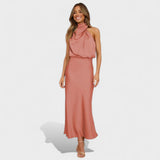 Laura | Robe de soirée longue en satin