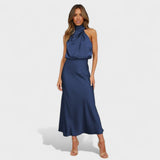 Laura | Robe de soirée longue en satin