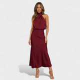 Laura | Robe de soirée longue en satin