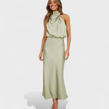 Laura | Robe de soirée longue en satin