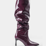 Chaussures en cuir synthétique avec plis et bout pointu