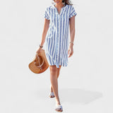 Martina | Robe chemise à rayures élégante