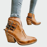 Marica - Bottines en cuir vintage