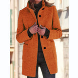 Vintora | – Manteau d'hiver rétro pour femme avec boutons et col haut