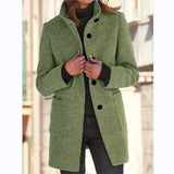 Vintora | – Manteau d'hiver rétro pour femme avec boutons et col haut