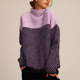 Fleur | Pull premium à col haut en matériau luxueux
