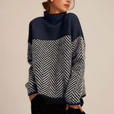 Fleur | Pull premium à col haut en matériau luxueux