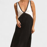 Lara | Robe Maxi à Deux Couleurs
